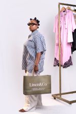 Cotton Striped Shirt x Linen Set